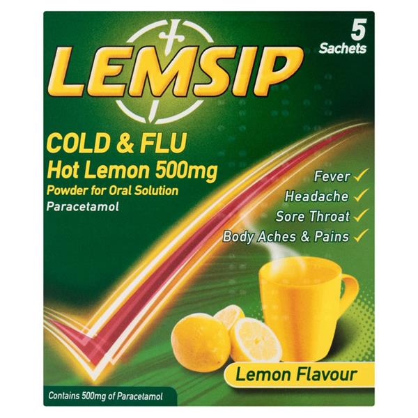 Lemsip Cold Flu Hot Lemon Sachets